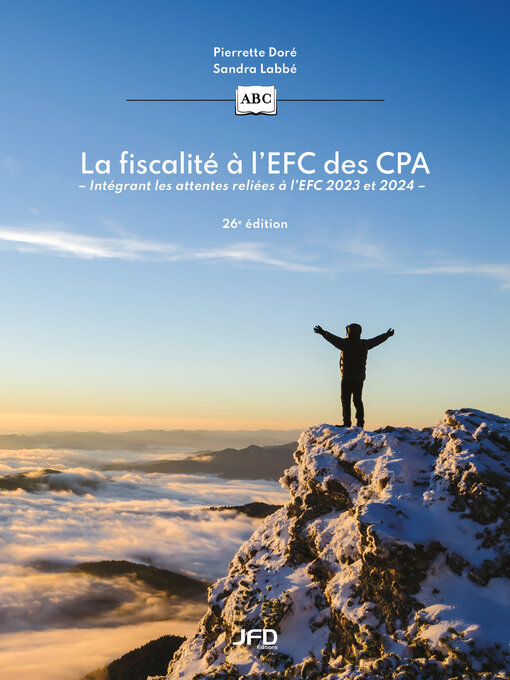 Title details for La fiscalité à l'EFC des CPA--26e édition by Pierrette Doré - Wait list